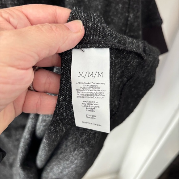 CAbi Charcoal Marled V-Neck Knit Shift Dress Medium | Polished Casual - Picture 7 of 9